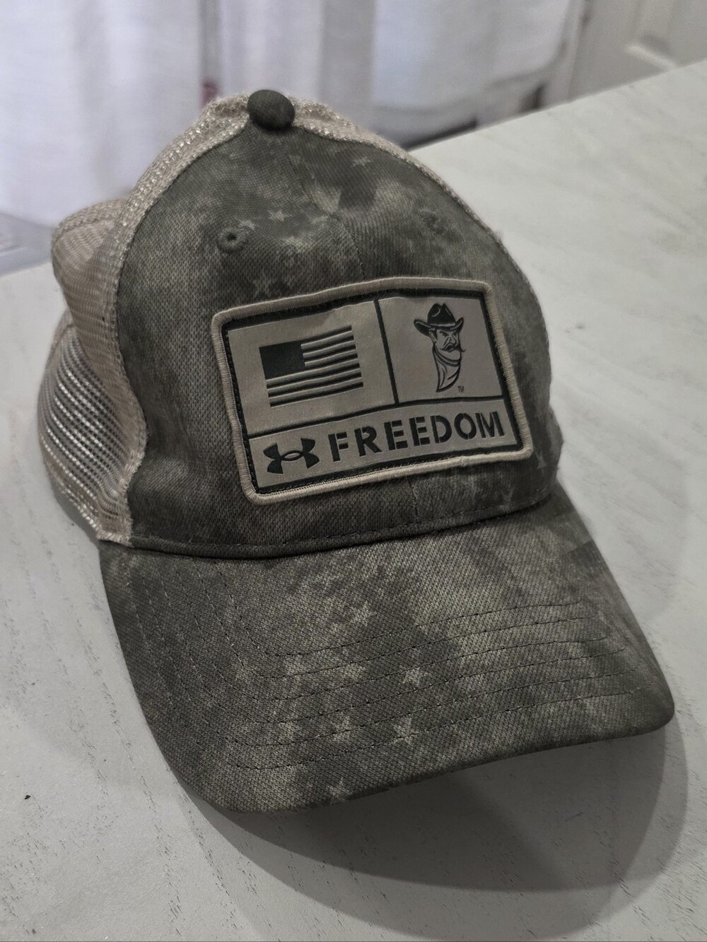 Under Armour Freedom Olive Green Mesh Trucker Hat
